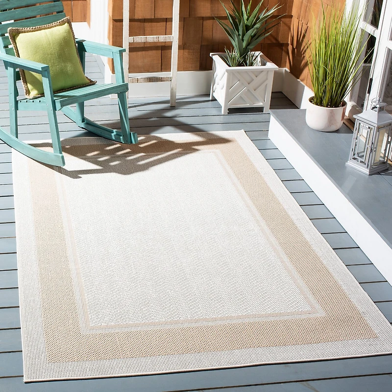Martha Stewart Alena Bordered Washable Outdoor Rectangular Area Rug