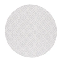 Martha Stewart Robin Geometric Washable 6'7" X 6'7" Outdoor Round Area Rug"