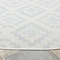 Martha Stewart Robin Geometric Washable 6'7" X 6'7" Outdoor Round Area Rug"