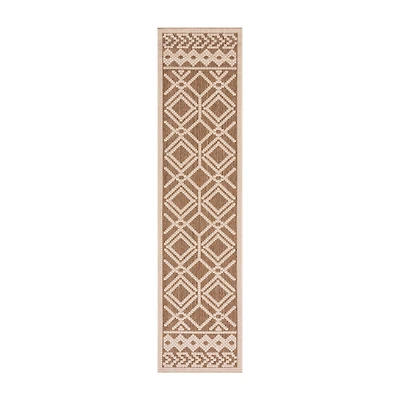 Martha Stewart Ava Bordered Washable 26" X 108" Outdoor Rectangular Runner