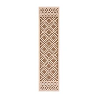 Martha Stewart Ava Bordered Washable 26" X 108" Outdoor Rectangular Runner