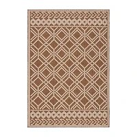Martha Stewart Ava Bordered Washable Outdoor Rectangular Area Rug