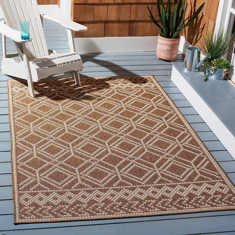 Martha Stewart Ava Bordered 6'7" X Outdoor Square Area Rug