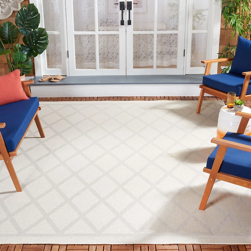 Martha Stewart Kalli Bordered Washable Outdoor Rectangular Area Rug