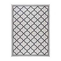 Martha Stewart Ria Bordered Washable Outdoor Rectangular Area Rug