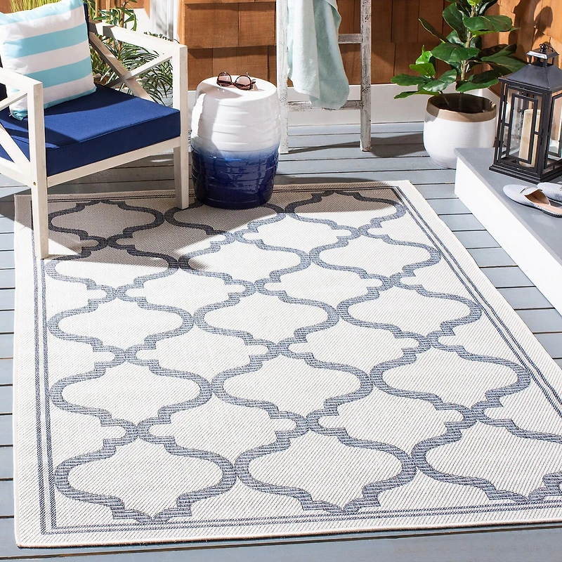 Martha Stewart Ria Bordered Washable Outdoor Rectangular Area Rug