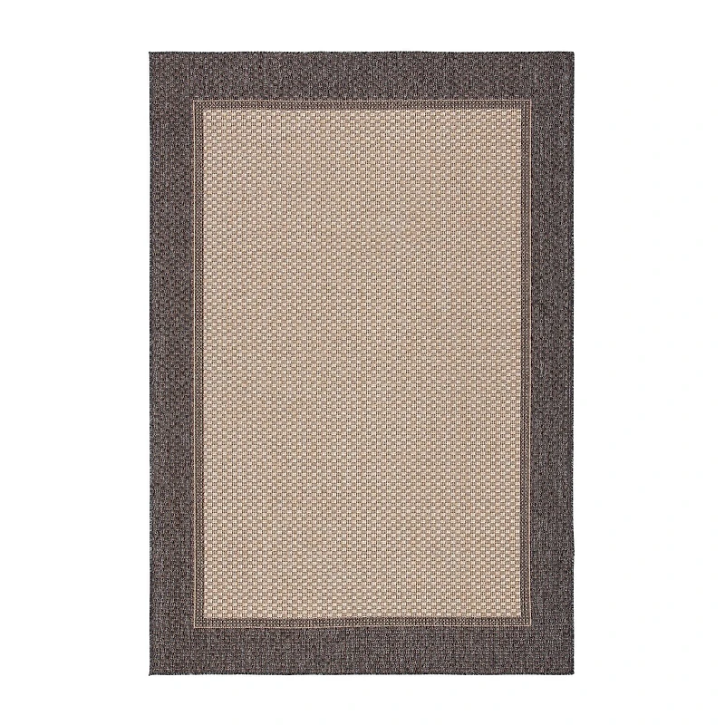 Martha Stewart Zia Bordered Washable Outdoor Rectangular Area Rug
