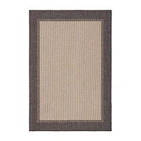 Martha Stewart Zia Bordered Washable Outdoor Rectangular Area Rug