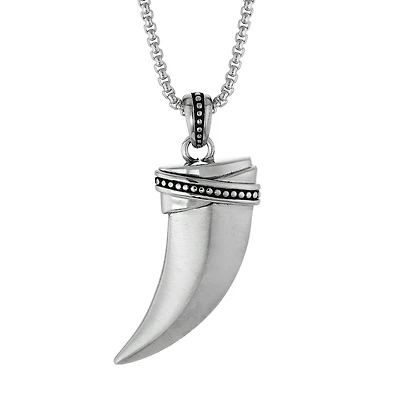 Mens Sterling Silver 24 Inch Pendant Necklace