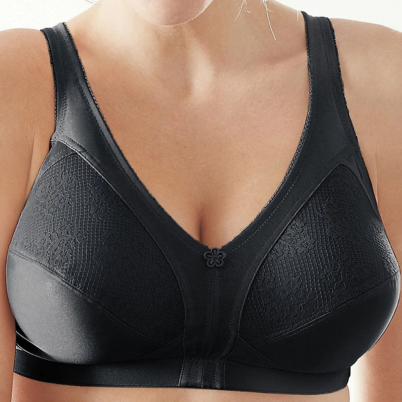 Underscore Fashion Plus Comfort Lace Trim Unlined Wireless Full Coverage Bra