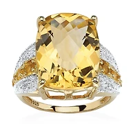 Womens Genuine Gemstone Sterling Silver Cocktail Ring