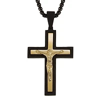 Crucifix Mens Stainless Steel Cross 24 Inch Pendant Necklace