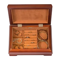 Mele and Co Carmen Walnut-Finish Jewelry Box