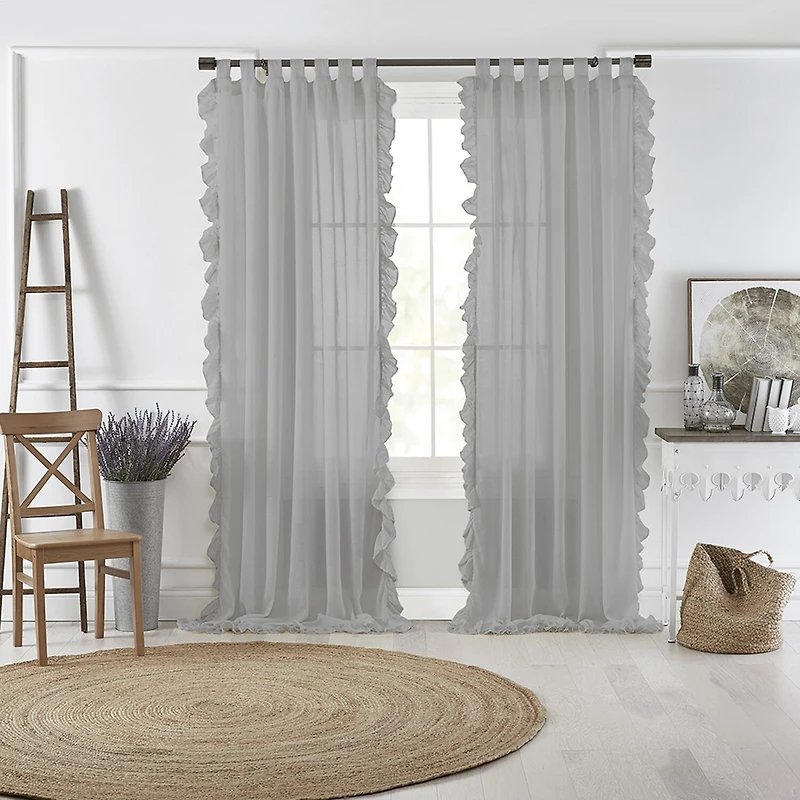 Threadmade Bella Tab Top Sheer Single Curtain Panel