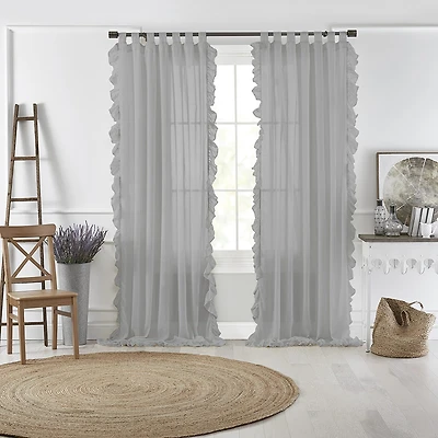 Threadmade Bella Tab Top Sheer Single Curtain Panel