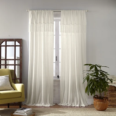 Threadmade Calypso Rod Pocket Light-Filtering Single Curtain Panel