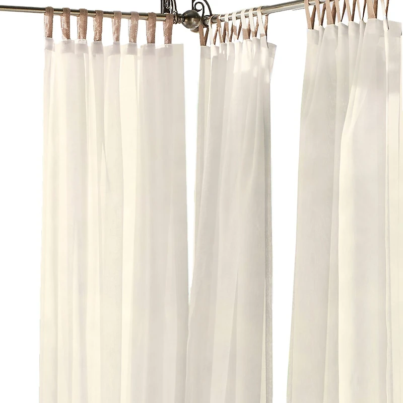 Threadmade Darien Tab Top Sheer Single Outdoor Curtain Panel