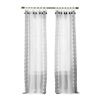Threadmade Shilo Tab Top Sheer Single Curtain Panel