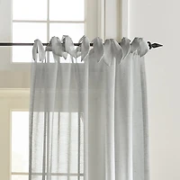 Threadmade Vienna Tie Top Sheer Single Curtain Panel