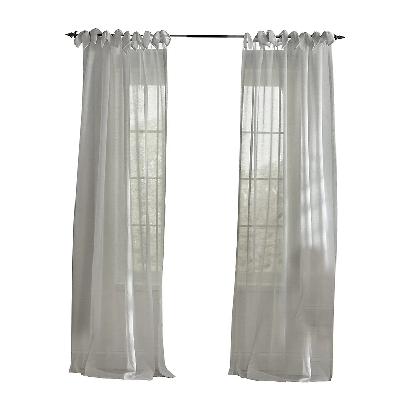 Threadmade Vienna Tie Top Sheer Single Curtain Panel