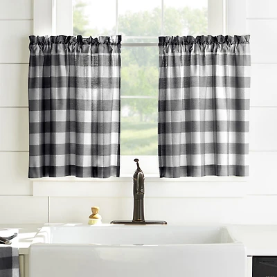 Threadmade Farmhouse Living Buffalo Check 2-pc. Rod Pocket Window Tier