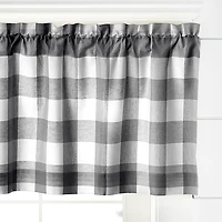 Threadmade Farmhouse Living Buffalo Check 2-pc. Rod Pocket Window Tier