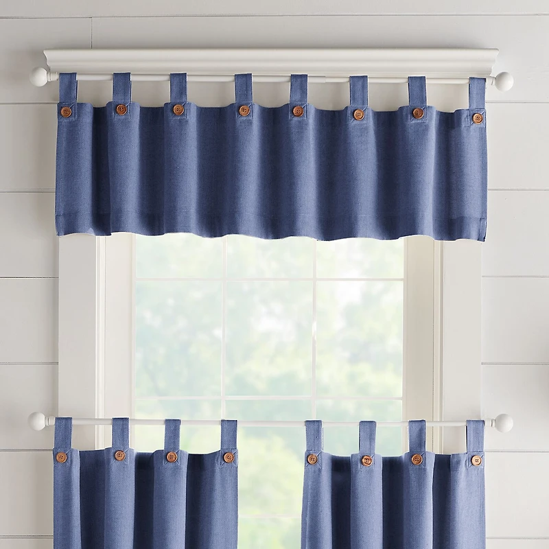 Threadmade Tucker Solid Tab Top Valance