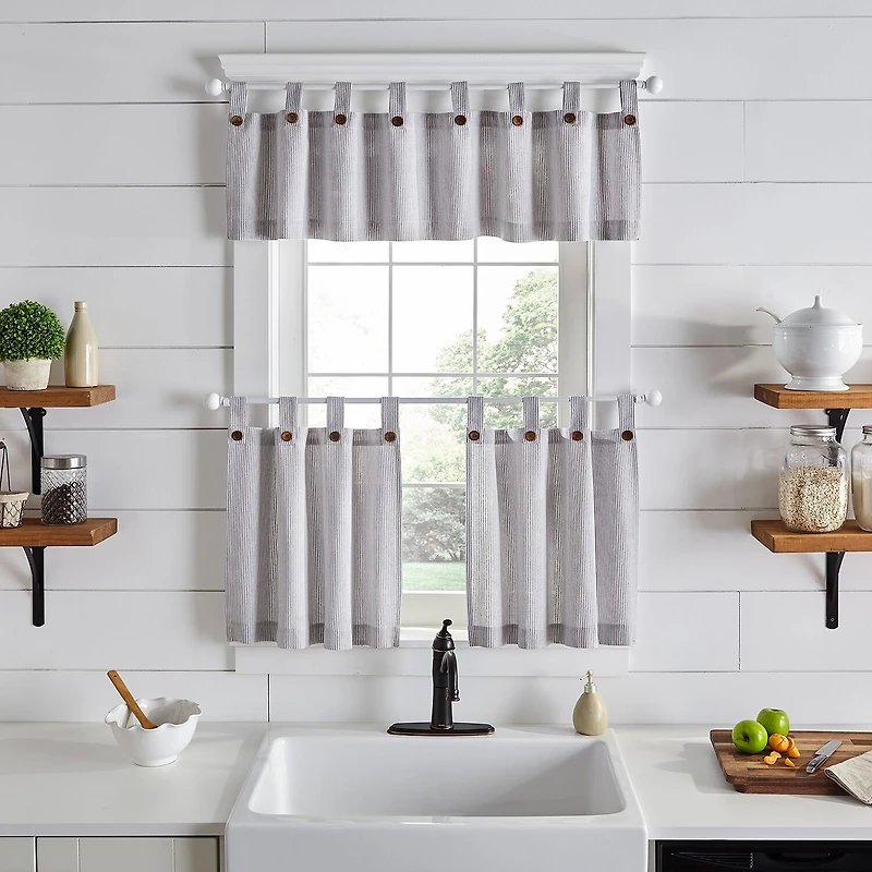 Elrene Home Fashions Tucker Stripe 2-pc. Tab Top Window Tier
