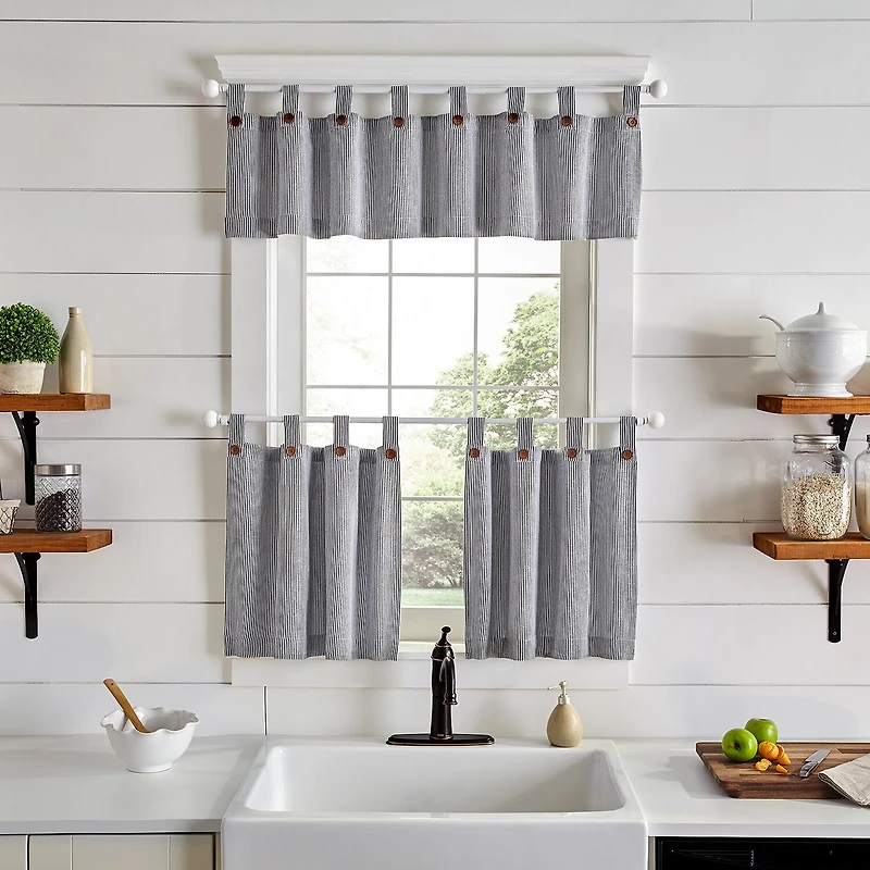 Threadmade Tucker Stripe Tab Top Valance