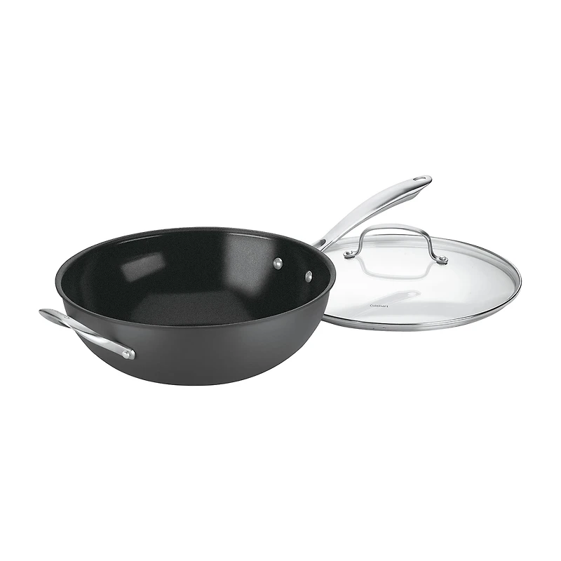 Cuisinart Green With Lid 12 Inch Hard Anodized Non-Stick 2-pc. Aluminum Wok