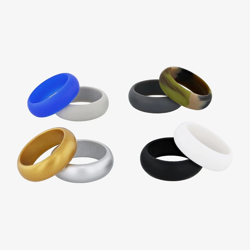 Camo Mens 8MM Silicone Wedding Band