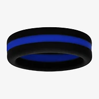 "Thin Blue Line" Mens 8MM Silicone Wedding Band
