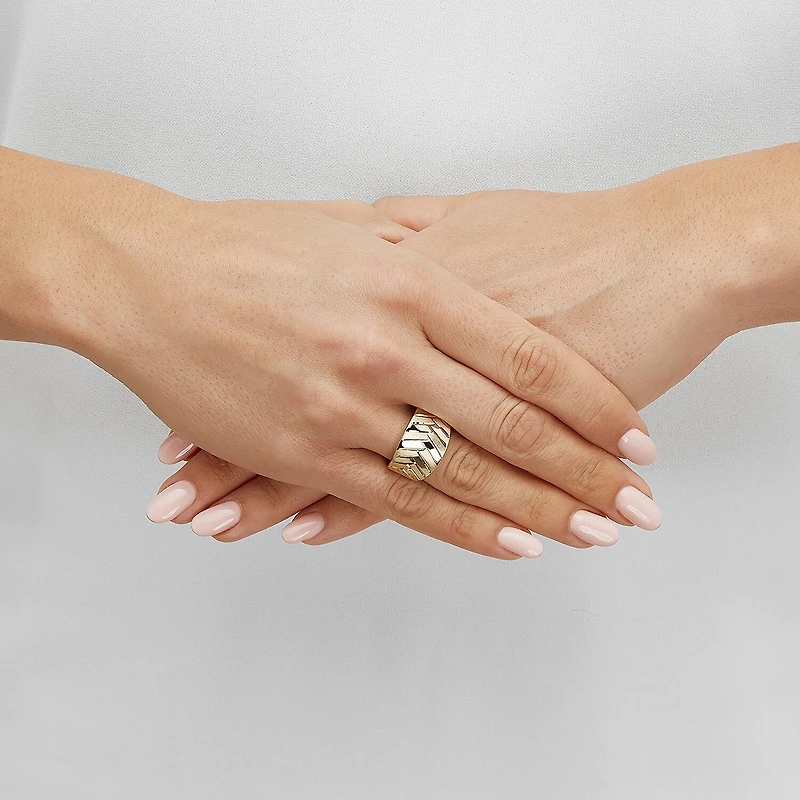Made Italy Womens 13MM 14K Gold Band