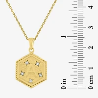 Intial "A" Womens Diamond Accent Natural White 14K Gold Over Silver 2-pc. Necklace Set