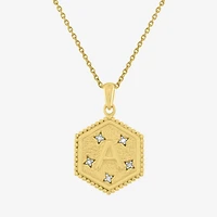 Intial "A" Womens Diamond Accent Natural White 14K Gold Over Silver 2-pc. Necklace Set