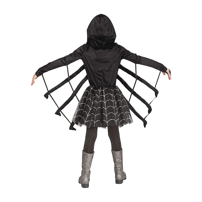 Little & Big Kid Girls Sparkling Spider Costume