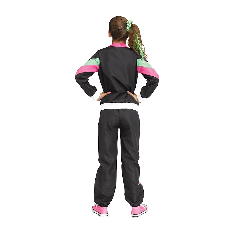 Little & Big Kid Girls 80s Track Suit Costume