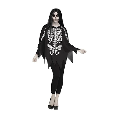 Womens Skeleton Poncho Costume