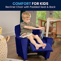 Chandler Plush Recliner with Cup Holder for Kids
