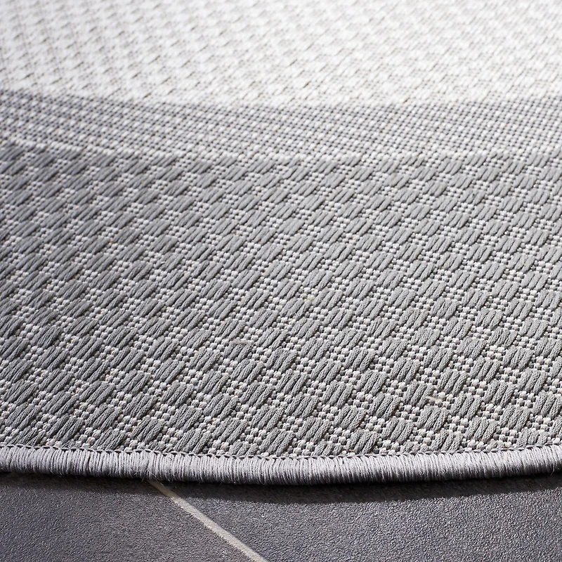 Martha Stewart Zia Bordered Washable 6'7" X 6'7" Outdoor Round Area Rug"