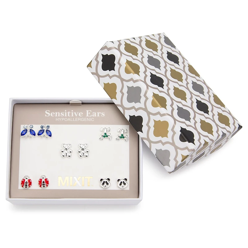 Mixit Womens Butterfly Hypoallergenic 5 Pair Earring Set