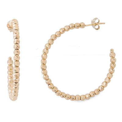Womens 14K Gold Over Silver 32mm Hoop Earrings