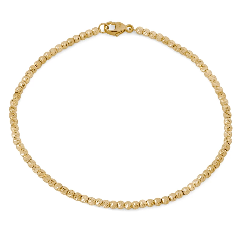 Womens 14K Gold Over Silver Beaded Bracelet