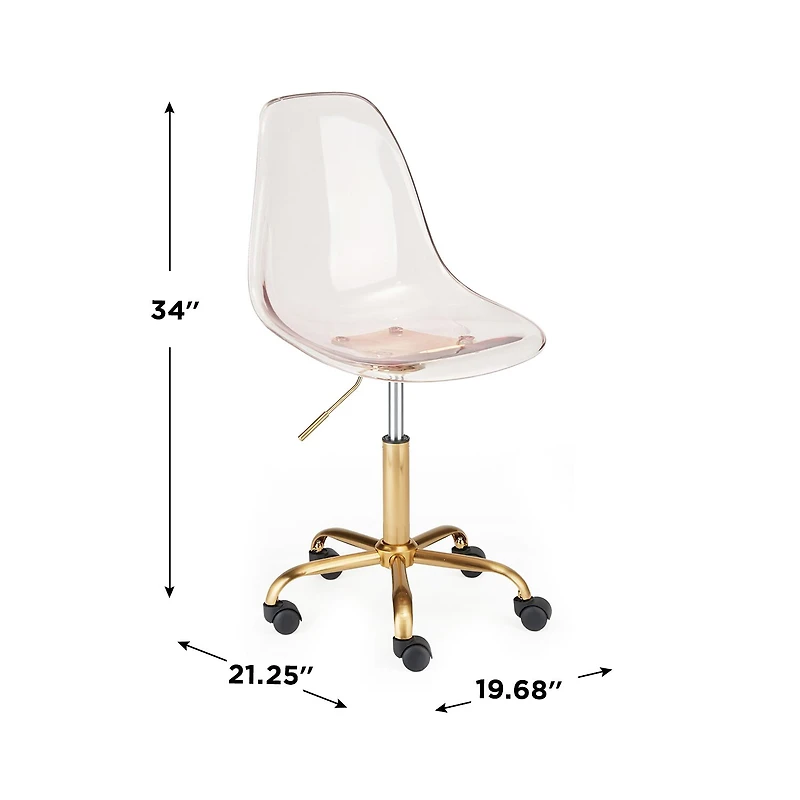 Urban Shop Acrylic Rolling Chair