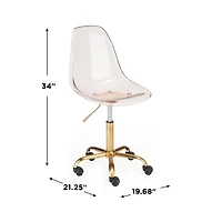 Urban Shop Acrylic Rolling Chair