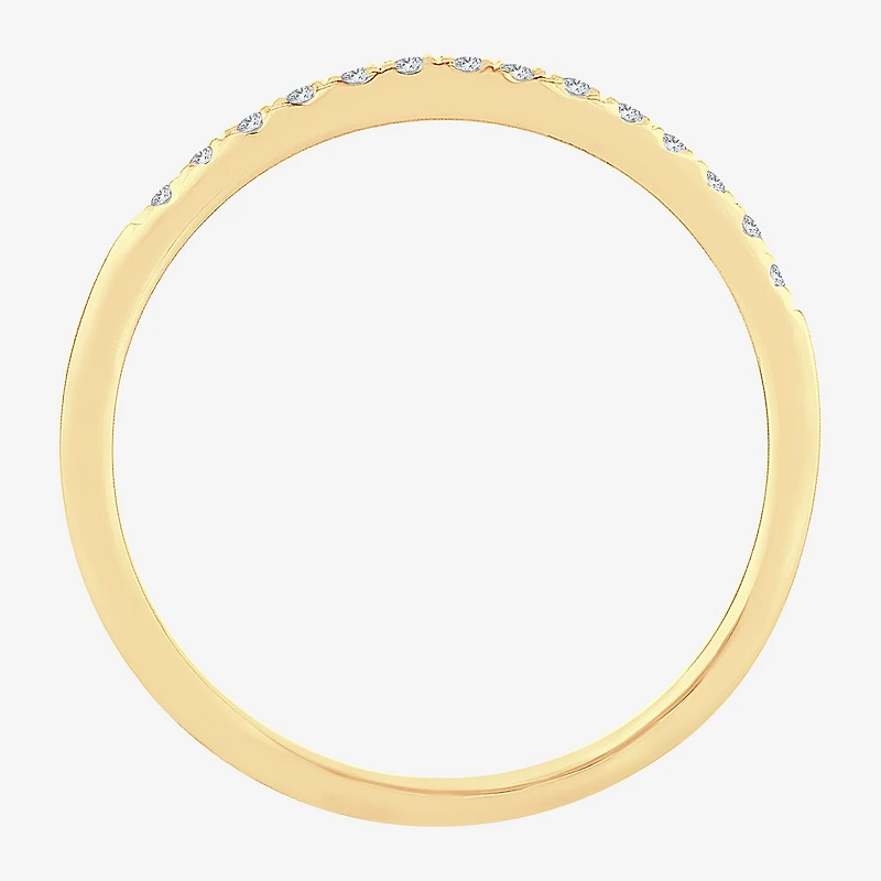 Womens Diamond Accent Natural White 10K Gold Wedding Band