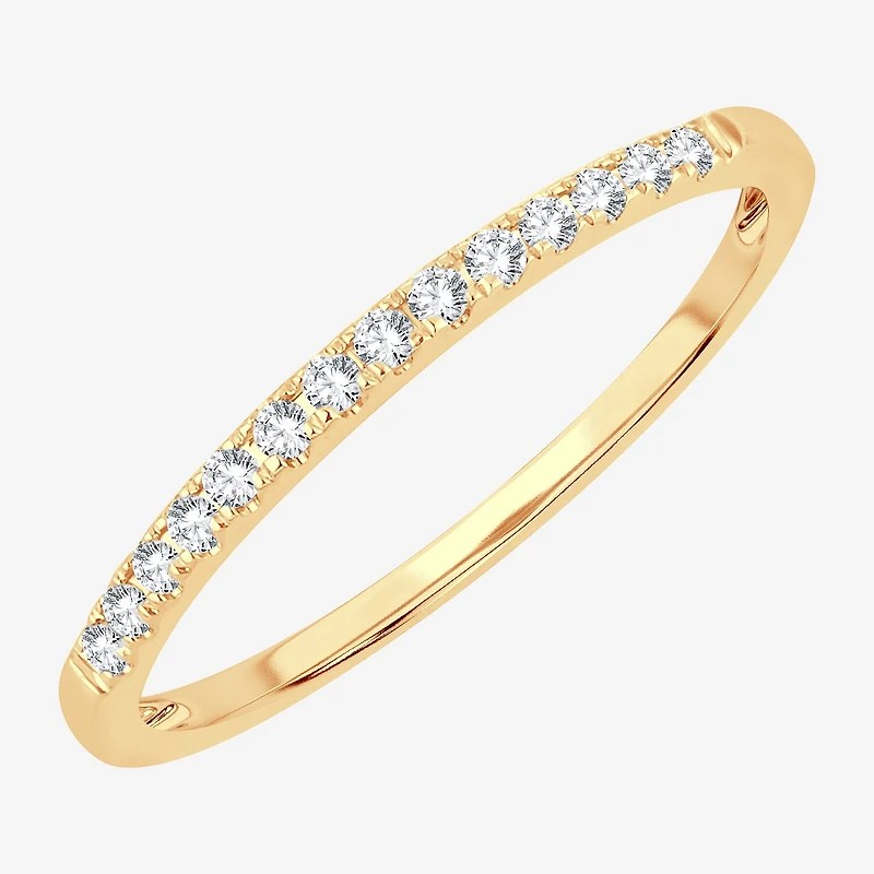 Womens Diamond Accent Natural White 10K Gold Wedding Band