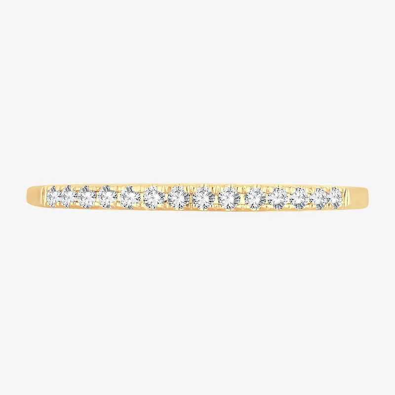 Womens Diamond Accent Natural White 10K Gold Wedding Band