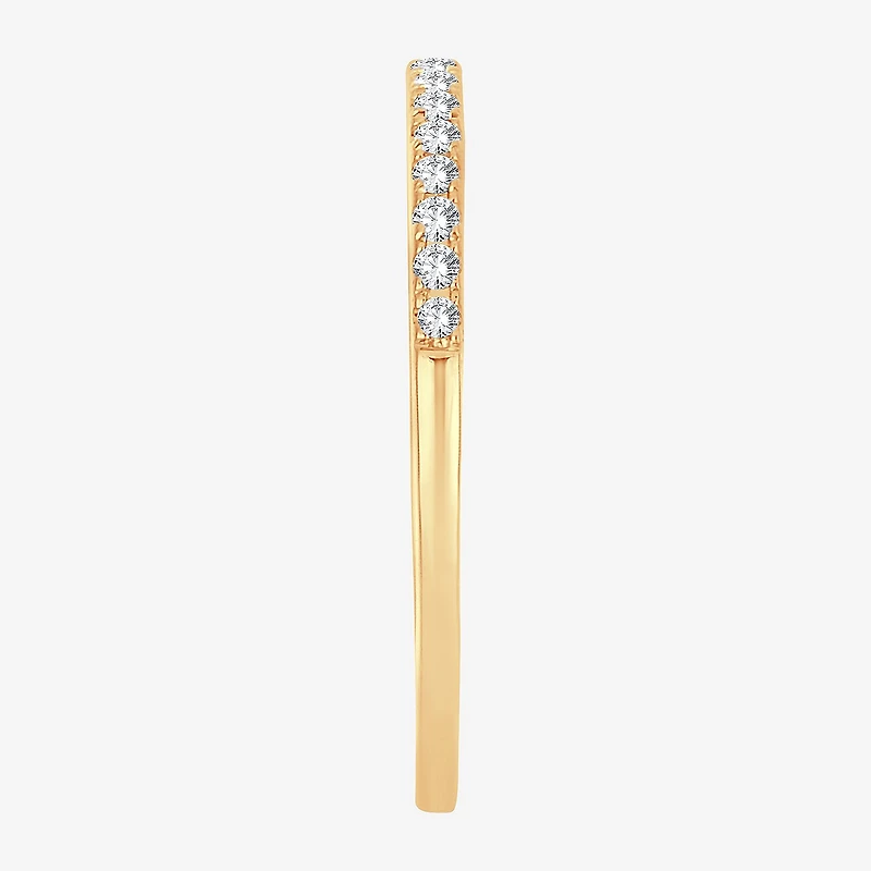 Womens Diamond Accent Natural White 10K Gold Wedding Band