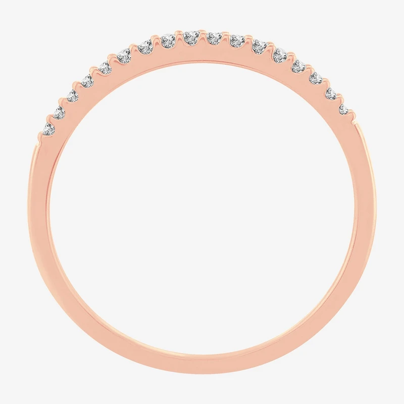 Womens 1/8 CT. T.W. Natural White Diamond 10K Gold Wedding Band